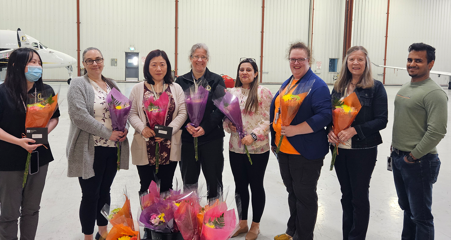 staff with flowers