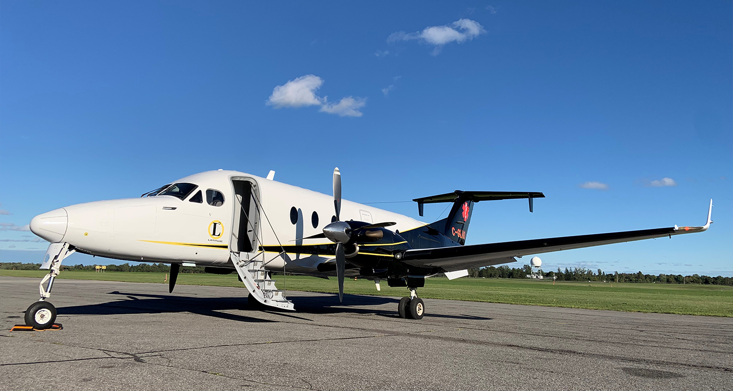 beech 900-d jet on runway