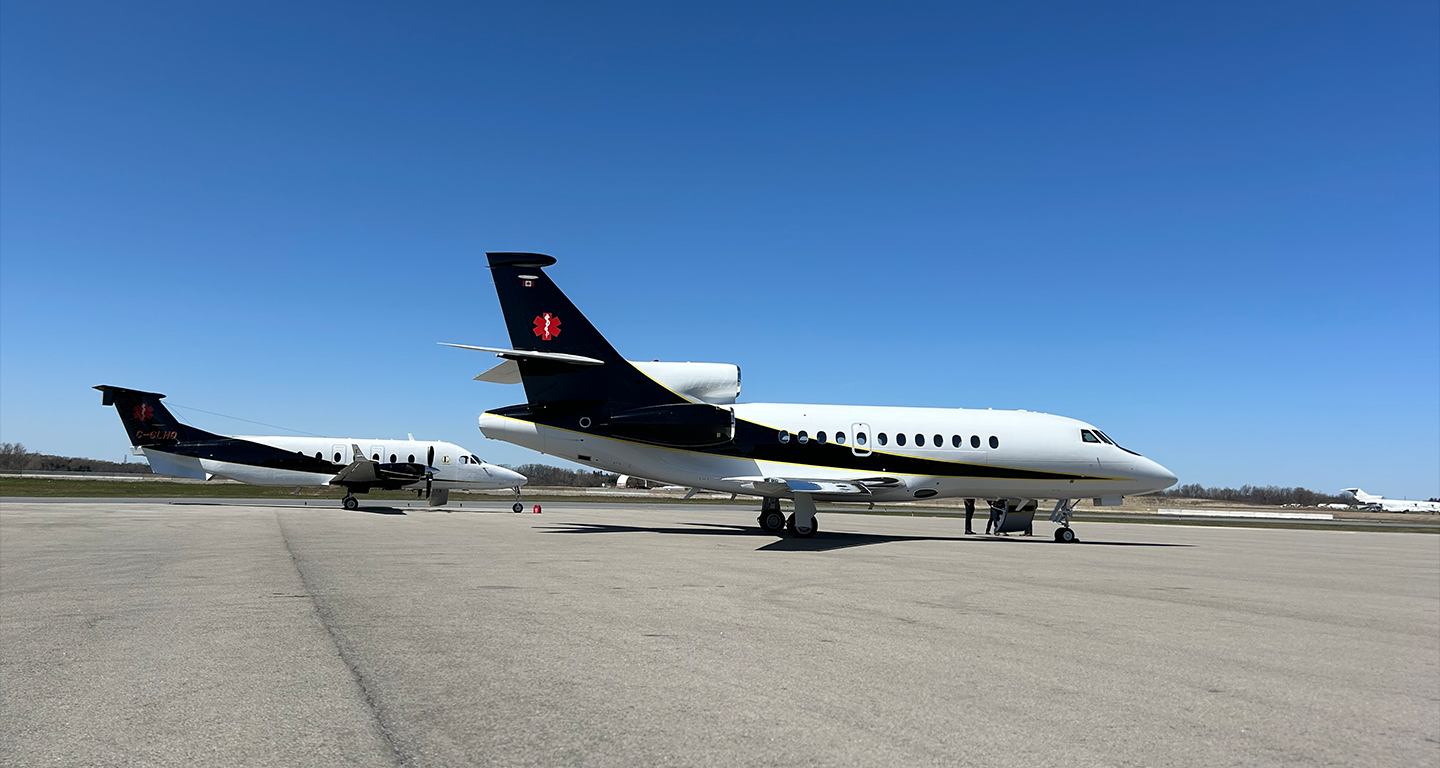 falcon jets on runway